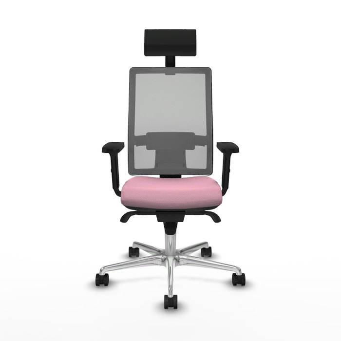 PIQUERAS Y CRESPO Silla de oficina Horna Rosa con respaldo de malla Gris