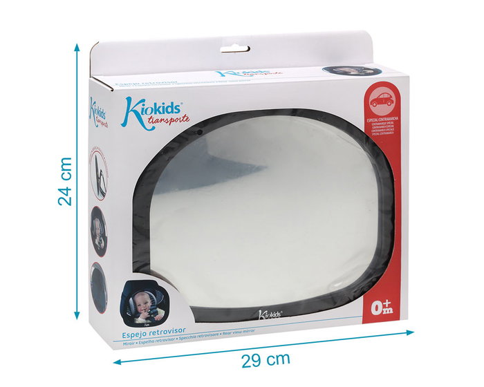KioKids Espejo Retrovisor Trasero Orientable para Ver Bebé en Coche