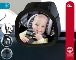 KioKids Espejo Retrovisor Trasero Orientable para Ver Bebé en Coche