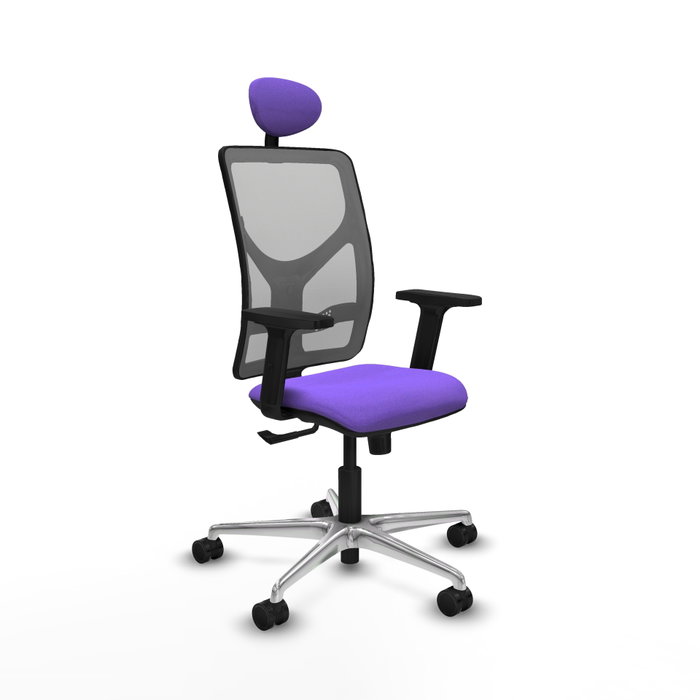 PIQUERAS Y CRESPO Silla de oficina Motilla con mecanismo Sincro, Tela Lila y Malla Gris PIQUERAS Y CRESPO Silla de oficina Motilla con mecanismo Sincro, Tela Lila y Malla Gris