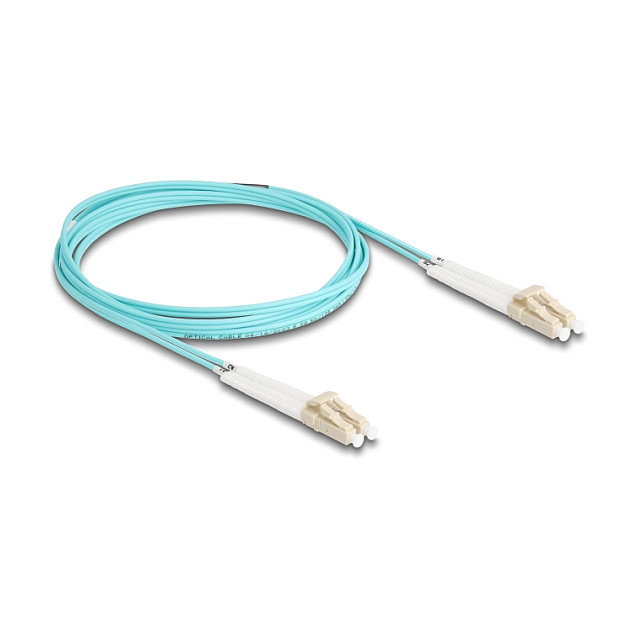 DeLOCK Cable de fibra óptica LC Duplex a LC Duplex multimodo OM3 angulado 2 m