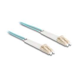 DeLOCK Cable de fibra óptica LC Duplex a LC Duplex multimodo OM3 angulado 2 m