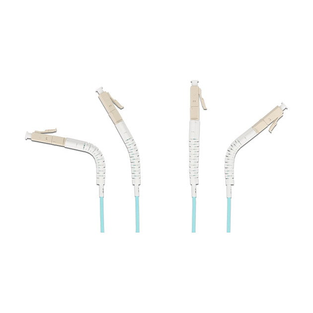 DeLOCK Cable de fibra óptica LC Duplex a LC Duplex multimodo OM3 angulado 2 m