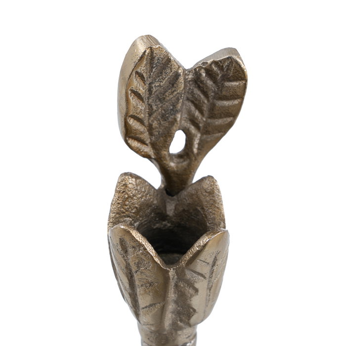 Portavelas Oro Aluminio Decoración 14 X 14 X 24 cm (Set de 2)