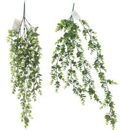 DKD Home Decor Rama de PE y Metal Colgante Verde (Surtido de 2)