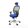 PIQUERAS Y CRESPO Silla de oficina Jorquera con mecanismo Sincro, Tela Azul y Malla Gris
