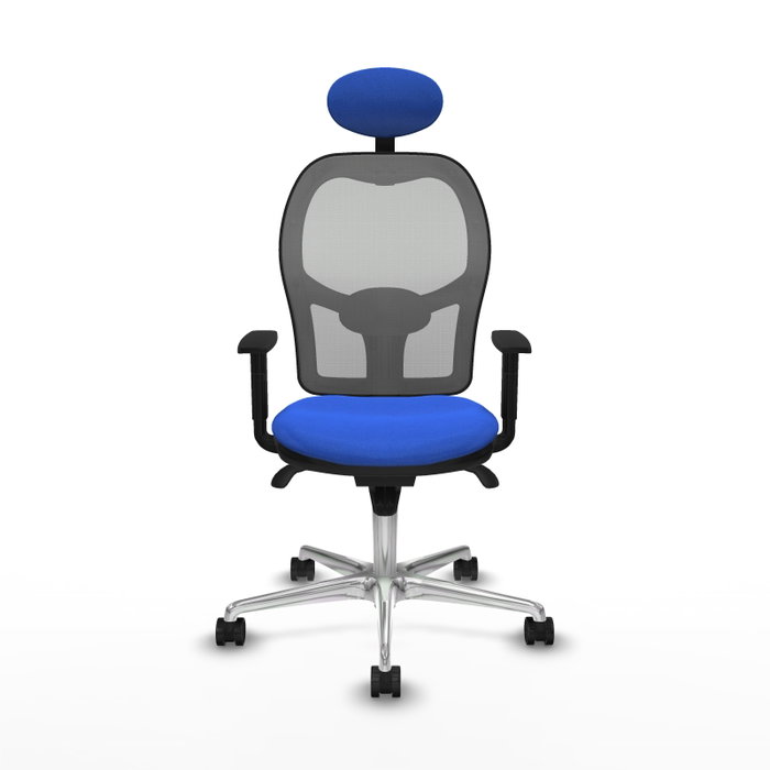 PIQUERAS Y CRESPO Silla de oficina Jorquera con mecanismo Sincro, Tela Azul y Malla Gris PIQUERAS Y CRESPO Silla de oficina Jorquera con mecanismo Sincro, Tela Azul y Malla Gris