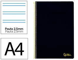 Liderpapel Cuaderno Espiral A4 Smart Tapa Blanda Negro