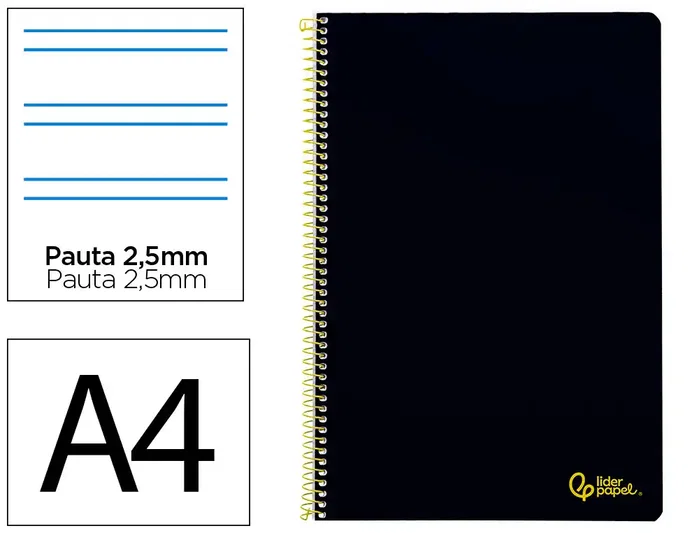 Liderpapel Cuaderno Espiral A4 Smart Tapa Blanda Negro Liderpapel Cuaderno Espiral A4 Smart Tapa Blanda Negro