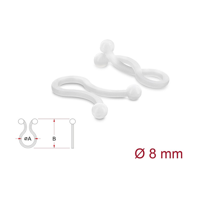 DeLOCK Pasacables para taladro Ø 8 mm transparente, 100 unidades DeLOCK Pasacables para taladro Ø 8 mm transparente, 100 unidades