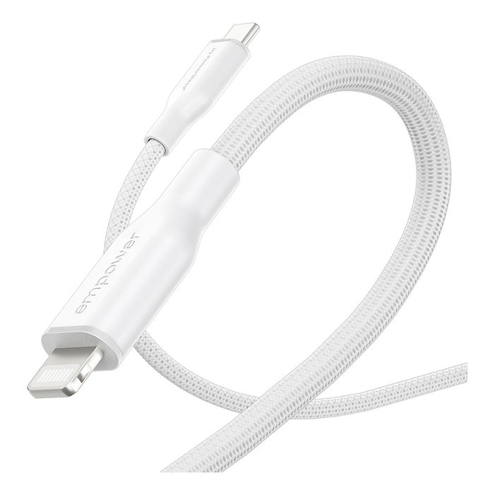 PanzerGlass empower Racing Cable de carga 60W USB-C a Lightning, USB 2.0, 1.2m, Color Blanco Plateado
