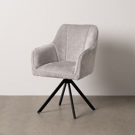 Silla Brazos Gris Claro Tejido-Metal 58 X 58 X 83 cm