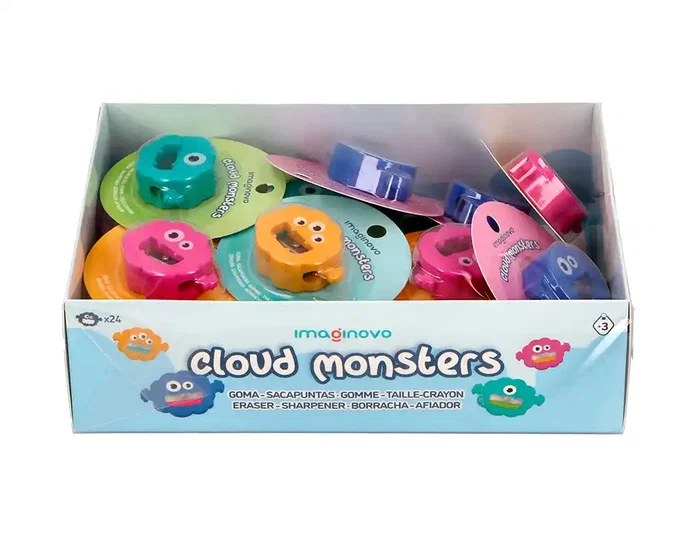 Imaginovo Goma de Borrar Fantasía con Sacapuntas, Forma de Monstruo, Colores Surtidos, Expositor de 24 Unidades Imaginovo Goma de Borrar Fantasía con Sacapuntas, Forma de Monstruo, Colores Surtidos, Expositor de 24 Unidades