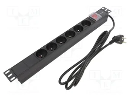 QOLTEC Regleta de alimentación de 6 tomas con cable de 2m