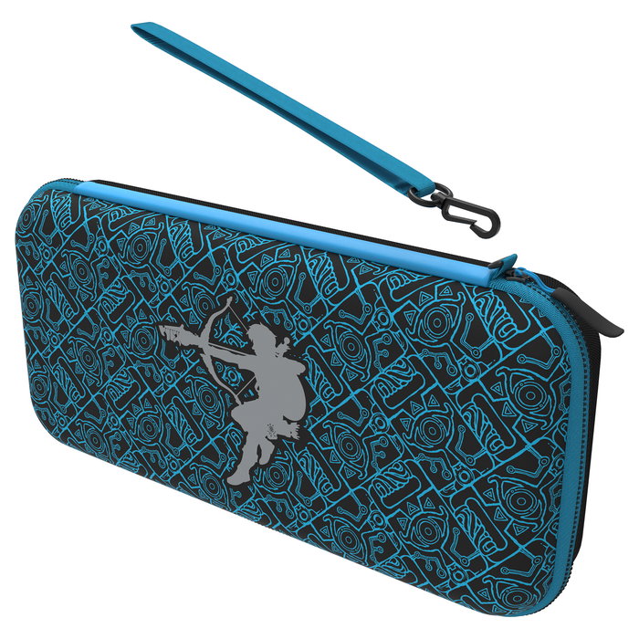 PDP Estuche de viaje protector rígido SheikahShoot para Nintendo Switch, Switch Lite y Switch OLED - Negro y Turquesa - 500-218-SKSG