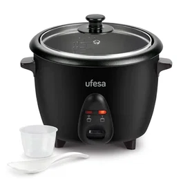 Ufesa AR4010 Jasmin Arrocera Eléctrica, 1 Litro de Capacidad, 400W, Función Mantener Caliente, Cubeta Antiadherente, Color Negro