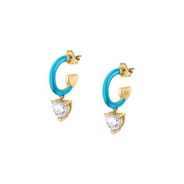 Chiara Ferragni Love Parade EARR.YG/PK Enamel/WH CZ 22mm Pendientes