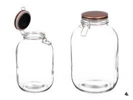 Vivalto Tarro Hermético Vidrio con Tapa Cobre 4L 17x27x17 cm (Set de 6)