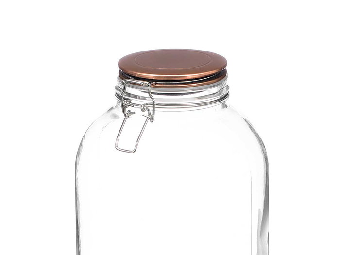 Vivalto Tarro Hermético Vidrio con Tapa Cobre 4L 17x27x17 cm (Set de 6)