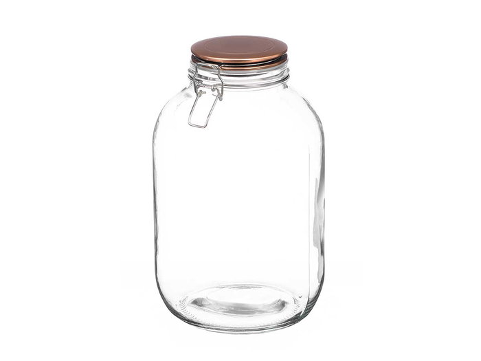 Vivalto Tarro Hermético Vidrio con Tapa Cobre 4L 17x27x17 cm (Set de 6)