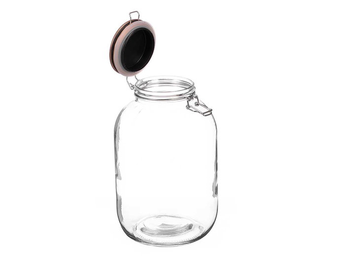 Vivalto Tarro Hermético Vidrio con Tapa Cobre 4L 17x27x17 cm (Set de 6)