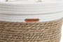 DKD Home Decor Cesta Boho Natural Blanco Fibra Algodon Set 3 Piezas 32 x 18 x 32 cm