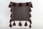 DKD Home Decor Cojin Marron Claro Marron Oscuro Dorado Poliester con Flecos 45 x 45 x 10 cm (4 Unidades)