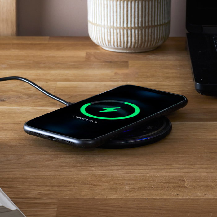 Be Mix Cargador de Inducción 15W, Carga Rápida Inalámbrica Compatible con iPhone y Android, Incluye Cable USB-C