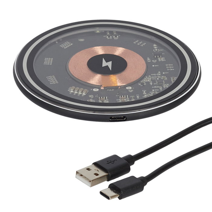 Be Mix Cargador de Inducción 15W, Carga Rápida Inalámbrica Compatible con iPhone y Android, Incluye Cable USB-C