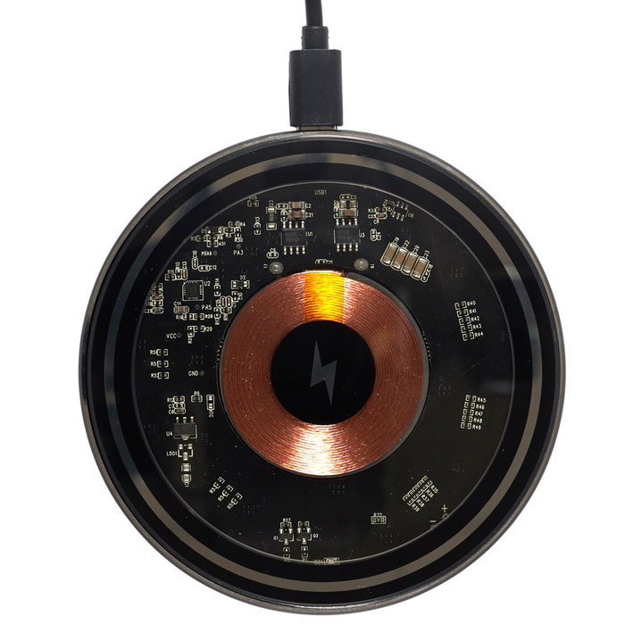 Be Mix Cargador de Inducción 15W, Carga Rápida Inalámbrica Compatible con iPhone y Android, Incluye Cable USB-C