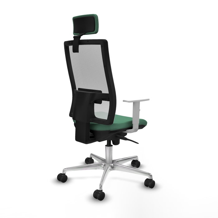 PIQUERAS Y CRESPO Silla de oficina Horna con mecanismo Sincro, Verde esmeralda y Blanco PIQUERAS Y CRESPO Silla de oficina Horna con mecanismo Sincro, Verde esmeralda y Blanco