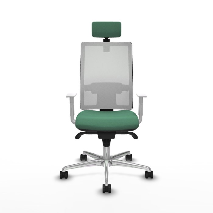 PIQUERAS Y CRESPO Silla de oficina Horna con mecanismo Sincro, Verde esmeralda y Blanco PIQUERAS Y CRESPO Silla de oficina Horna con mecanismo Sincro, Verde esmeralda y Blanco