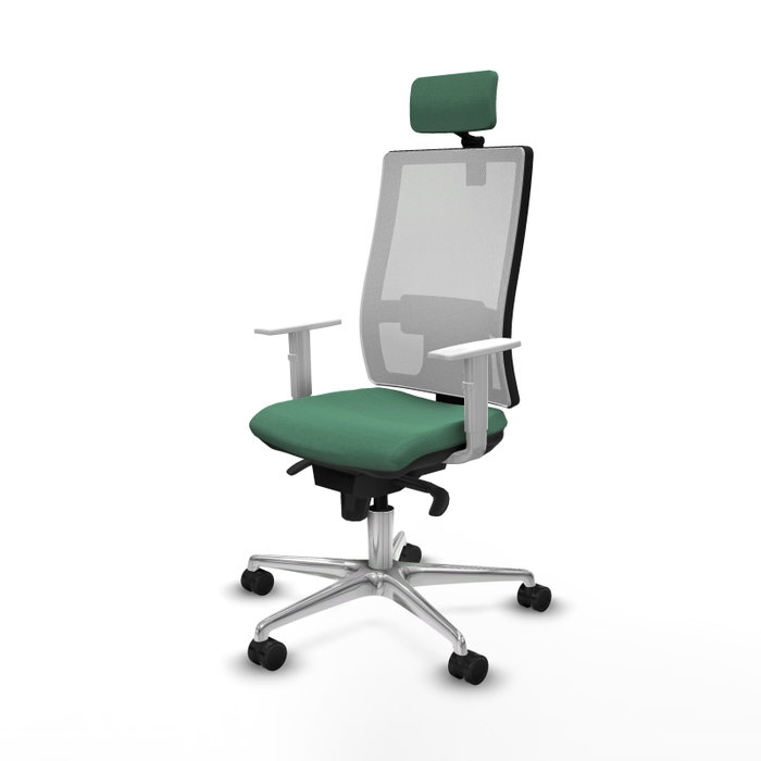 PIQUERAS Y CRESPO Silla de oficina Horna con mecanismo Sincro, Verde esmeralda y Blanco PIQUERAS Y CRESPO Silla de oficina Horna con mecanismo Sincro, Verde esmeralda y Blanco