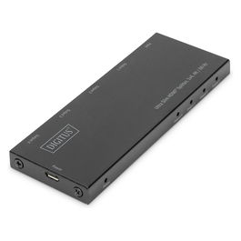 Digitus Divisor HDMI Ultra Slim 1x4, 4K@60Hz, Full HD, Negro, Metal