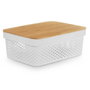 Caja Multiusos Kinvara Blanco Marrón Bambú Polipropileno (6 Unidades)