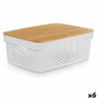 Caja Multiusos Kinvara Blanco Marrón Bambú Polipropileno (6 Unidades)