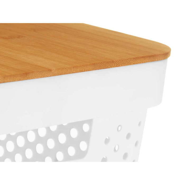Caja Multiusos Kinvara Blanco Marrón Bambú Polipropileno (6 Unidades)