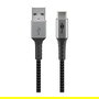 Goobay Cable USB-C a USB-A 49295 Negro Gris, 0.5 m, USB 2.0, 60W Power Delivery, Carga Rapida, Conectores Metal, Revestimiento Textil