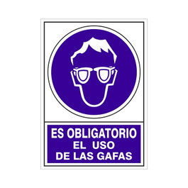 DUVER Señal de Obligación Uso de Gafas 345x245 mm