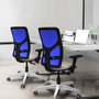 PIQUERAS Y CRESPO Silla de oficina Motilla con mecanismo Sincro/Traslack, Similpiel Crema y Malla Gris