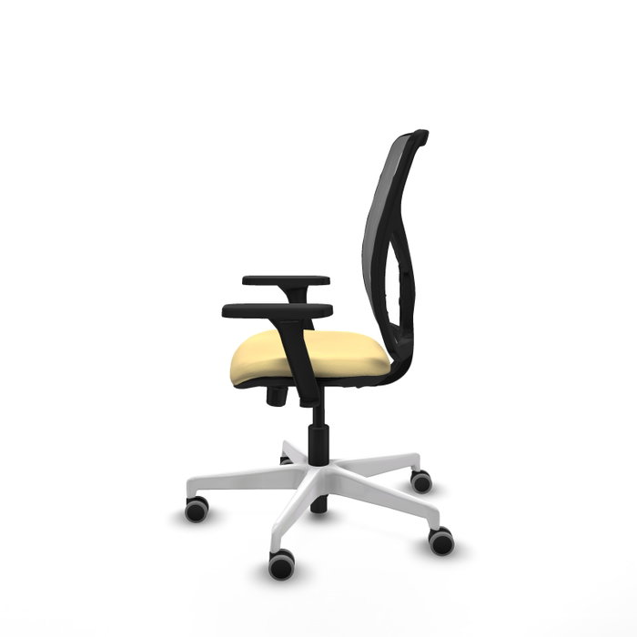 PIQUERAS Y CRESPO Silla de oficina Motilla con mecanismo Sincro/Traslack, Similpiel Crema y Malla Gris PIQUERAS Y CRESPO Silla de oficina Motilla con mecanismo Sincro/Traslack, Similpiel Crema y Malla Gris
