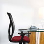 PIQUERAS Y CRESPO Silla de oficina Motilla con mecanismo Sincro/Traslack, Similpiel Crema y Malla Gris