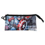 Marvel Capitán América Portatodo Triple FAN 2.0 Defender Estuche Rectangular con 3 Compartimentos Multicolor 11x23x7 cm