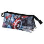 Marvel Capitán América Portatodo Triple FAN 2.0 Defender Estuche Rectangular con 3 Compartimentos Multicolor 11x23x7 cm