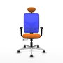 PIQUERAS Y CRESPO Silla de oficina Motilla Naranja y Azul