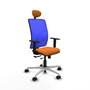 PIQUERAS Y CRESPO Silla de oficina Motilla Naranja y Azul