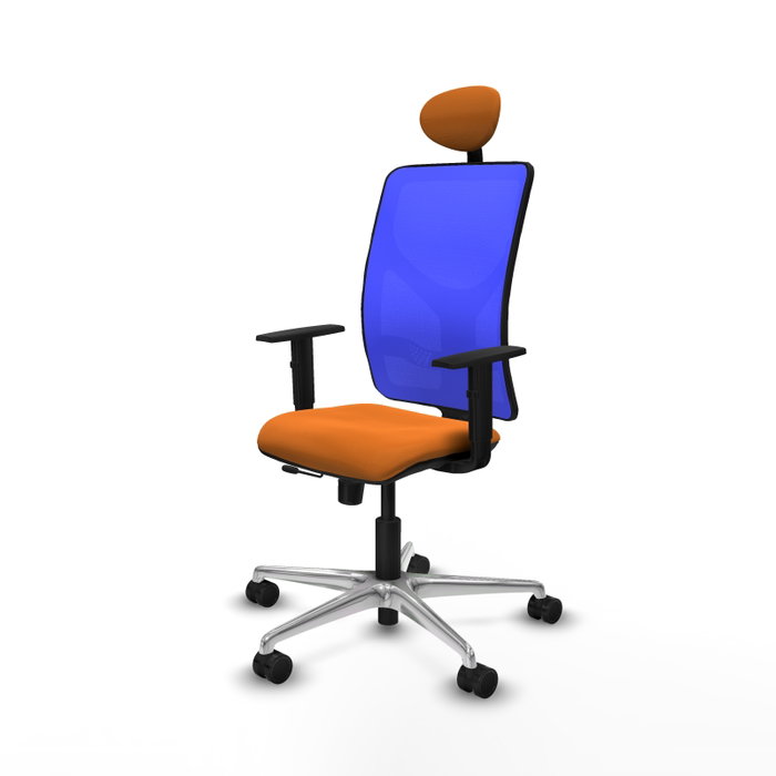 PIQUERAS Y CRESPO Silla de oficina Motilla Naranja y Azul