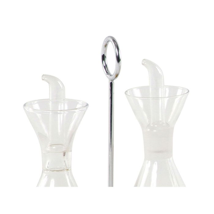 Andrea House Aceitera / Vinagrera 250 ml Vidrio y Soporte Metal 20 x 10 x 20 cm Antigoteo
