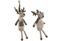 DKD Home Decor Figuras de Reno Surtidas Beige y Verde