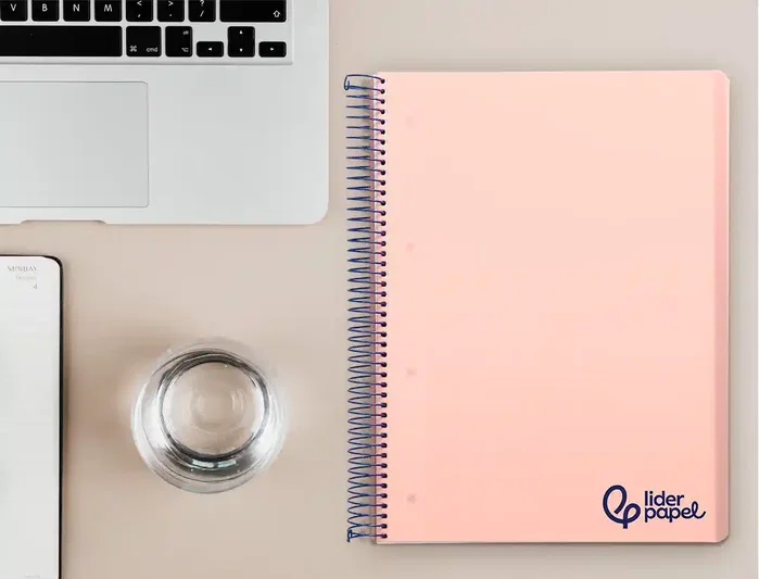 Liderpapel Cuaderno espiral A4 Micro Wonder rosa 120h 90gr cuadro 5mm 5 bandas 4 taladros